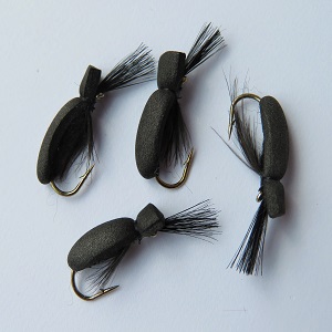 Black beetle dry fly